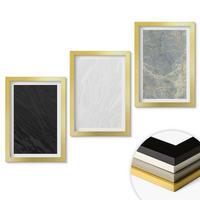 WANDBILDER 3er Set - 20x30 cm Goldrahmen - Die Farben eleganter Steinstrukturen - Goldfarben, Kunststoff (20/30cm) - ArtPrintCave