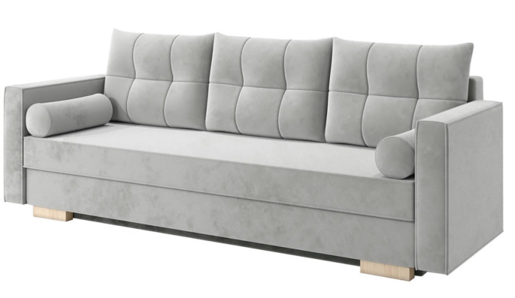 SOFA Hellgrau KAYA Samt 3-Sitzer - Grau, Textil (217/92/85cm) - Sepro Meble