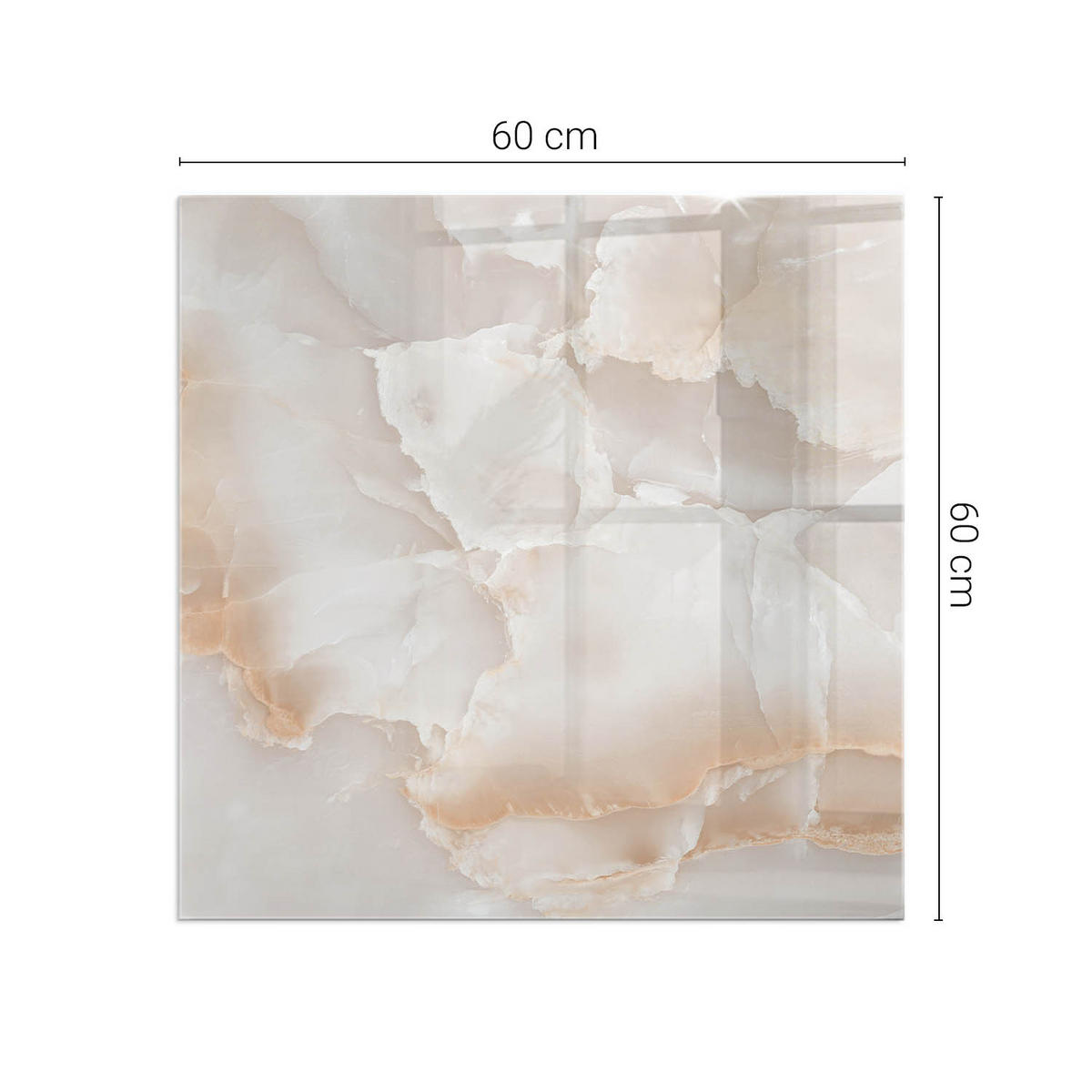 GLASPLATTE für Kamin 60x60 cm Beige - Beige, Glas (60/60/0.4cm) - ArtPrintCave