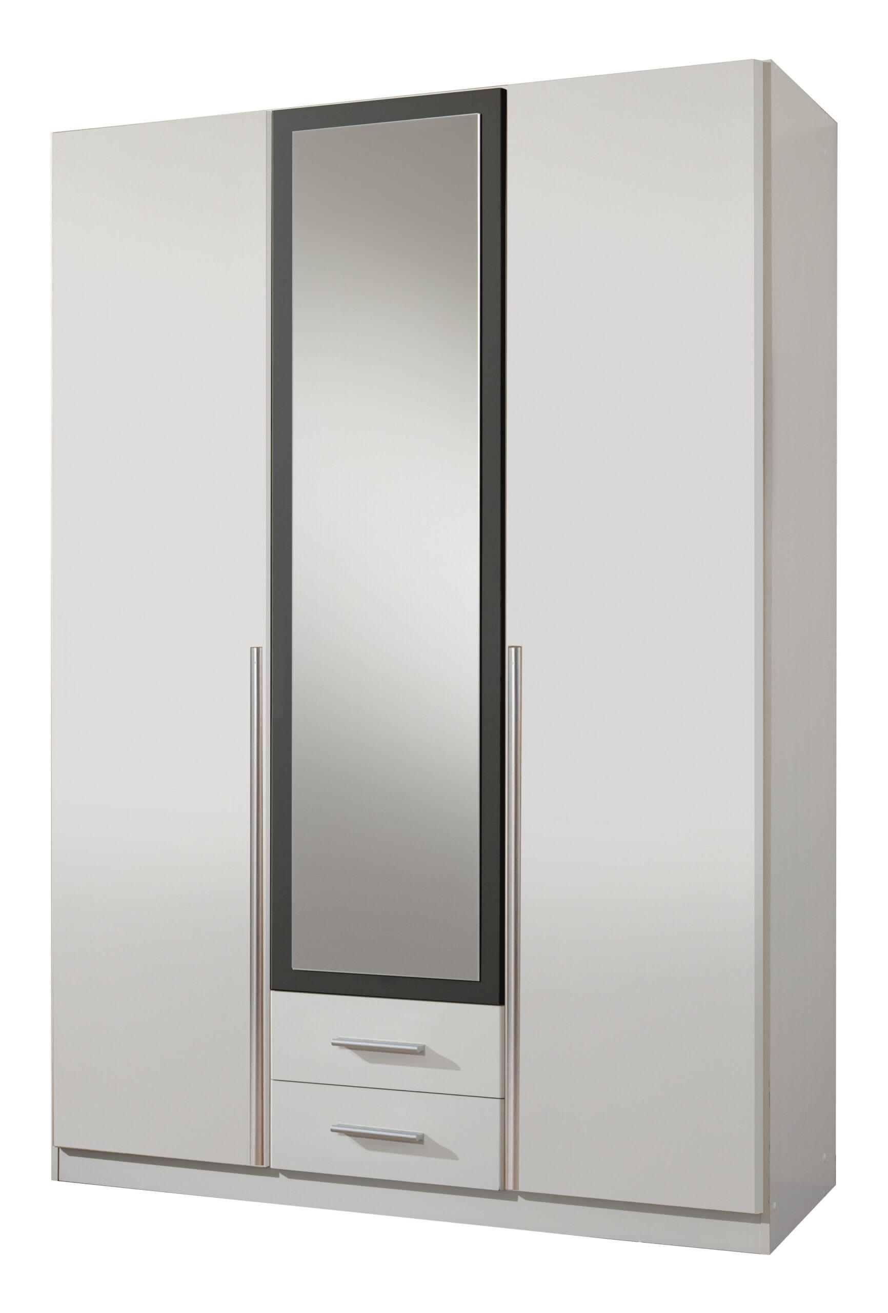 XXXLutz Drehtürenschrank Weiß, Grau 135x197x58 cm