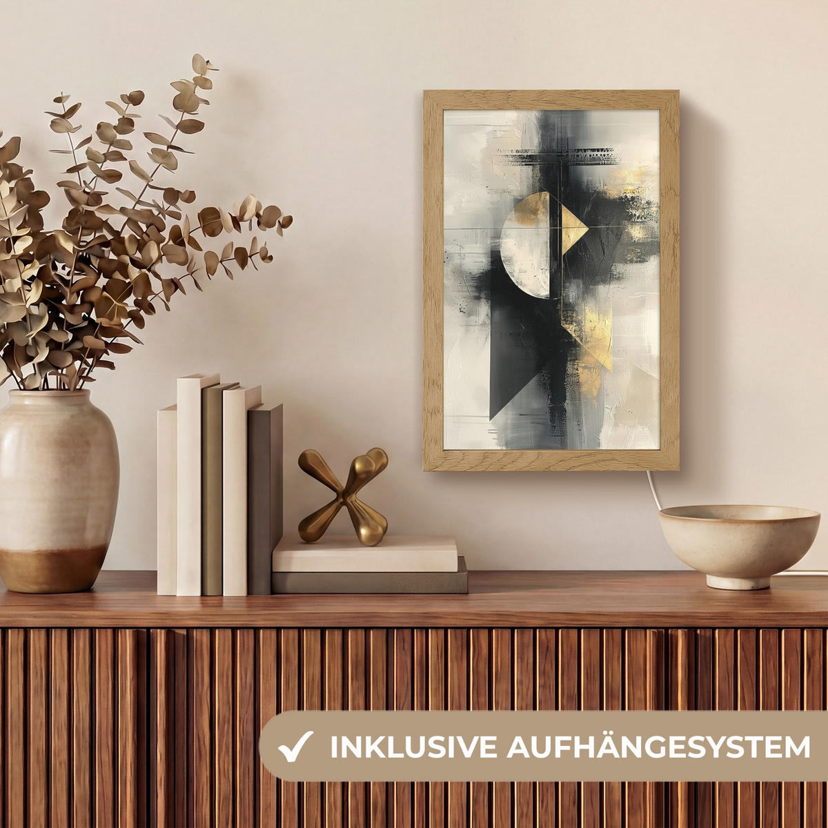 NÁSTĚNNÁ LAMPA Abstraktní - černá - barva - moderní 20x30 cm - šedá, kompozitní dřevo (20/30/8cm) - OnlyWow
