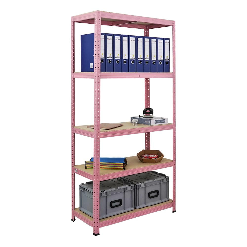 WOHNREGAL Pink Lady 180x90x40cm Fachlast 175 kg 5 Ebenen Pink - Pink, Metall (90/180/40cm) - PROREGAL