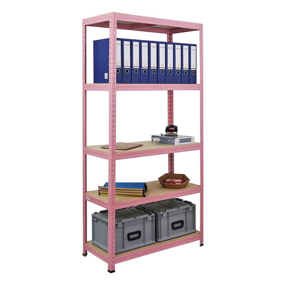 WOHNREGAL Pink Lady 180x90x40cm Fachlast 175 kg 5 Ebenen Pink - Pink, Metall (90/180/40cm) - PROREGAL