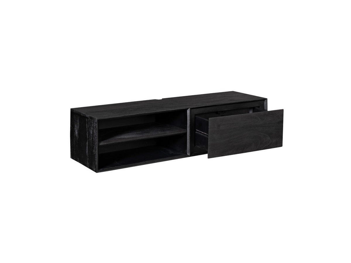 LOWBOARD Amoria Mangoholz 120 cm / 35 cm Schwarz - Schwarz, Holz (120/30/35cm) - Villa Möbel