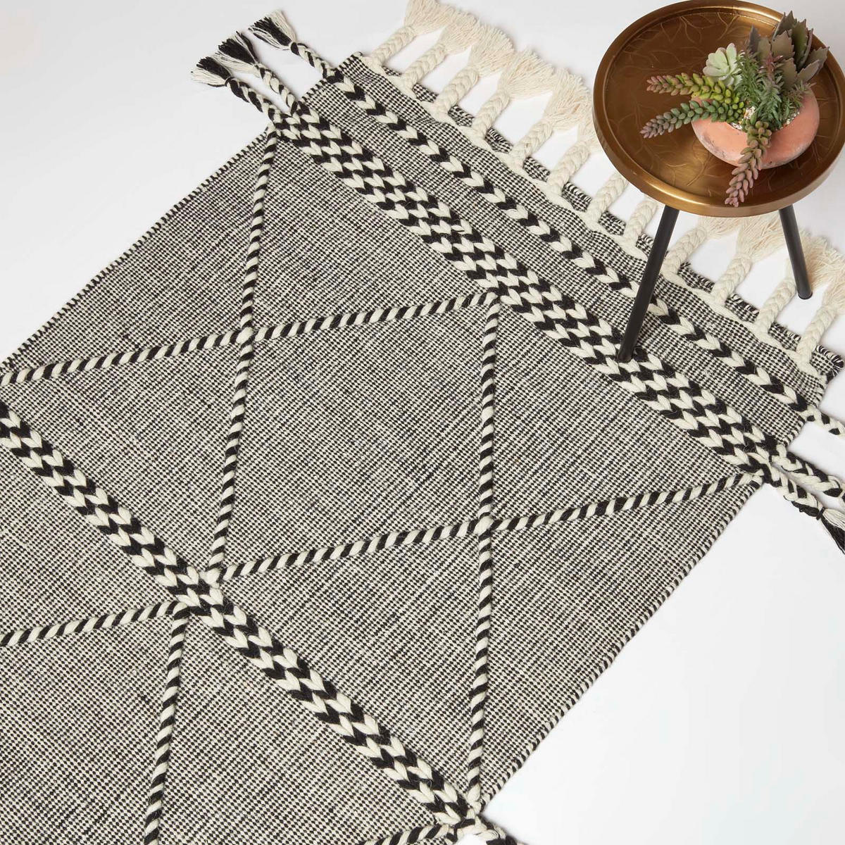 KELIM-TEPPICH Edessa handgewebt 90/150 cm - Schwarz, Textil (90/150cm) - Homescapes