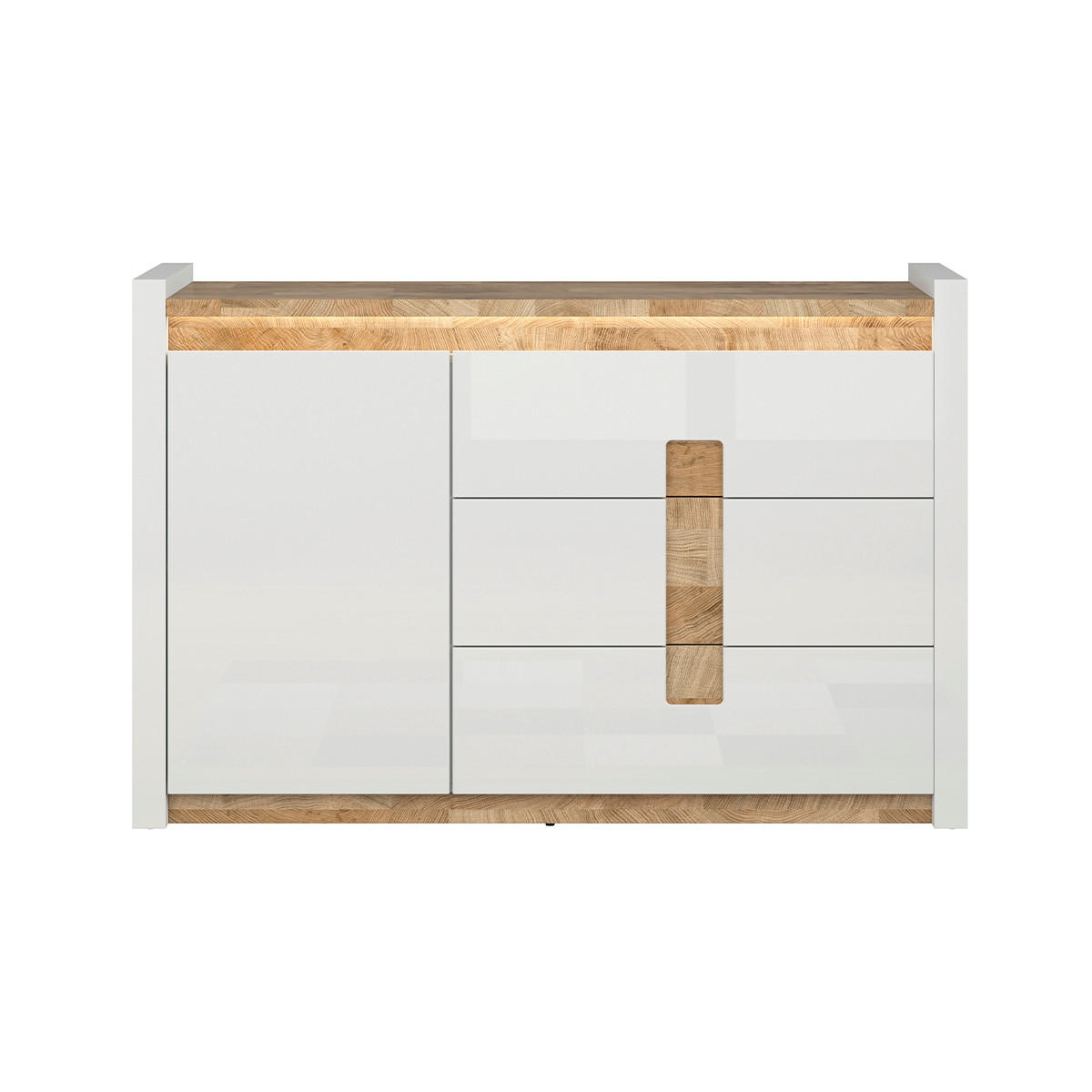 SIDEBOARD Helios Weiß und Holz - Weiß, Holzwerkstoff (147/96.5/41cm) - Petits-meubles