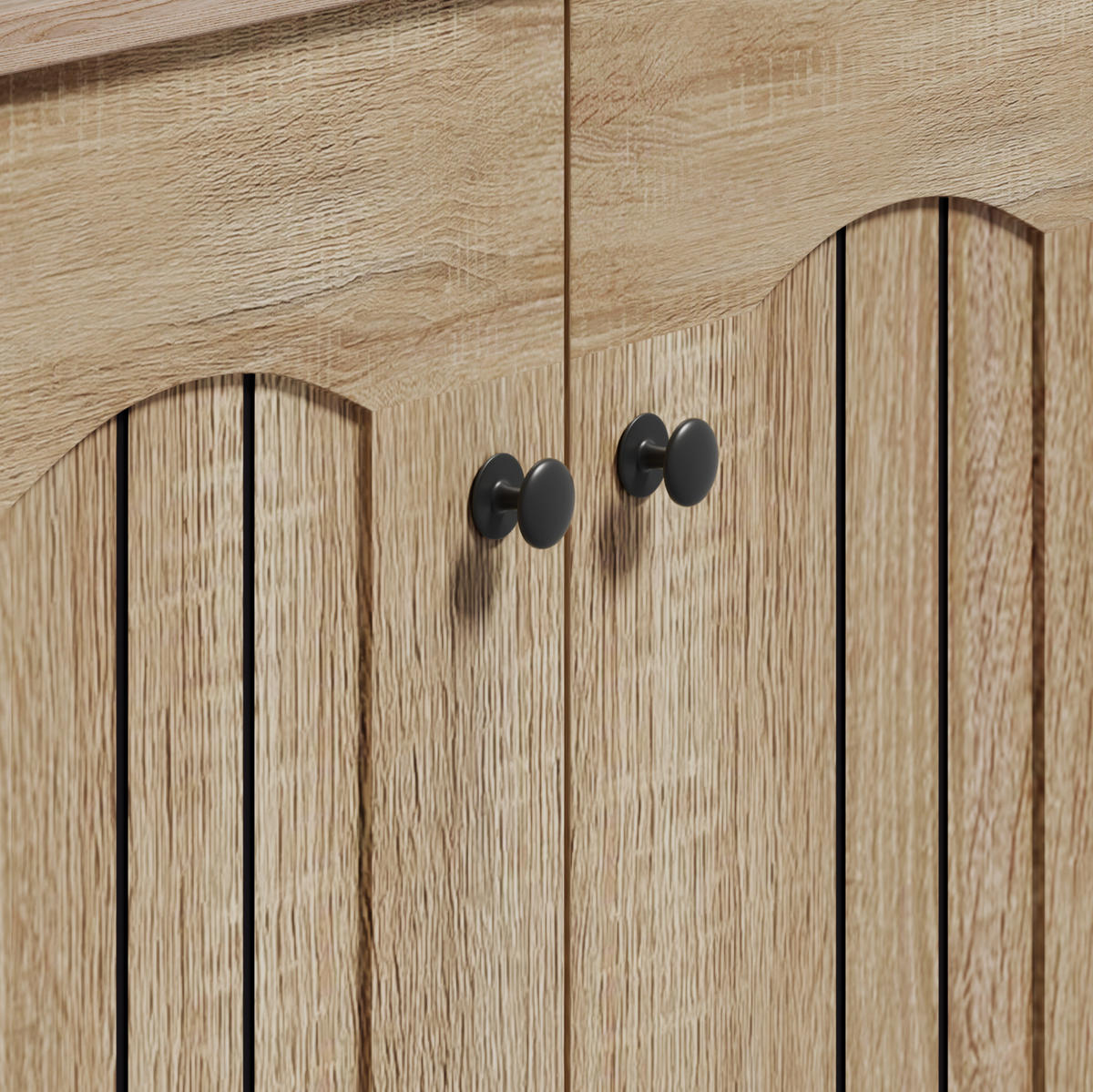 SCHUHSCHRANK 60/31,5/95 cm mit Doppeltüren, festen Einlegeböden aus Spanplatte, Holzfarbe - Eichefarben, Holzwerkstoff (60/95/31.5cm) - Redom