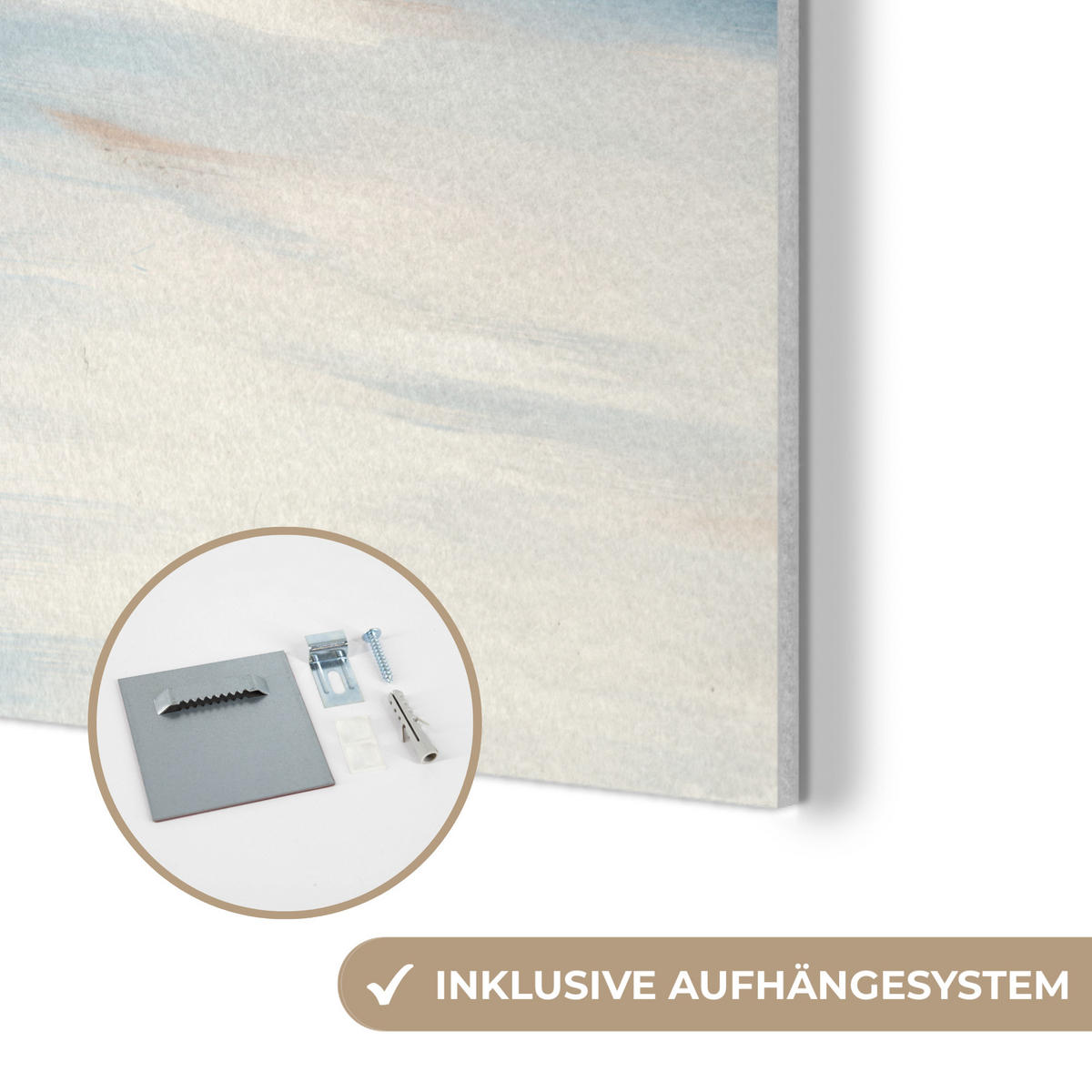 AKUSTIKBILD Wald - Winter - Natur - Abstrakt - Schnee Wanddeko 60x90 cm - Weiß, Kunststoff (60/90/0.9cm) - MuchoWow
