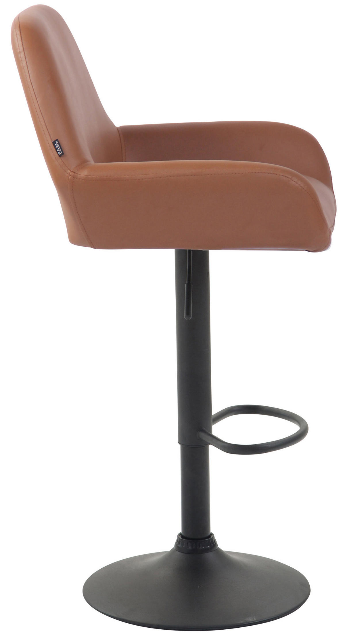 BARHOCKER 2er Set Lederlook hellbraun - Hellbraun/Schwarz, Textil/Metall (51/89/52cm) - CLP