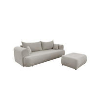 SCHLAFSOFA Anike Inkl. Polsterhocker - Beige, Holzwerkstoff/Textil (240/78/110cm) - Fun Möbel