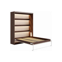 SCHRANKBETT - 2 Personen - holz - naturfarben dunkel, beige Rapili - Beige/Naturfarben, Holz/Metall (160/200cm) - Vente-Unique