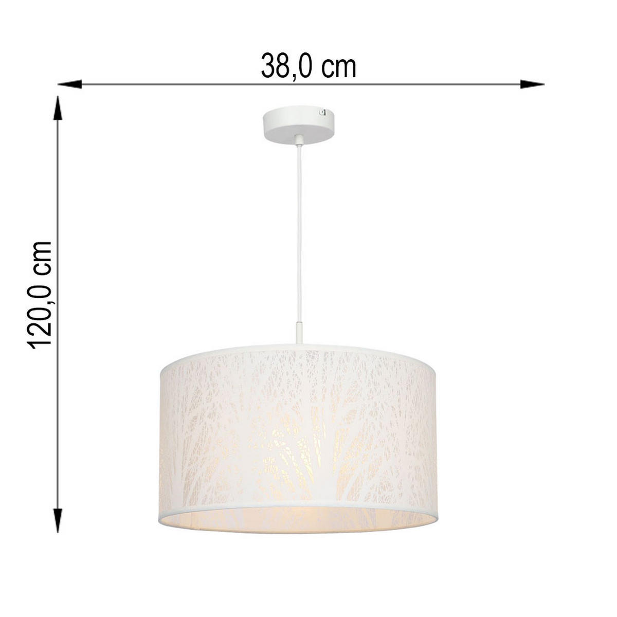 LED HÄNGELEUCHTE PINNI Metall Weiß - Weiß, Metall (38/38/120cm) - Globo Lighting