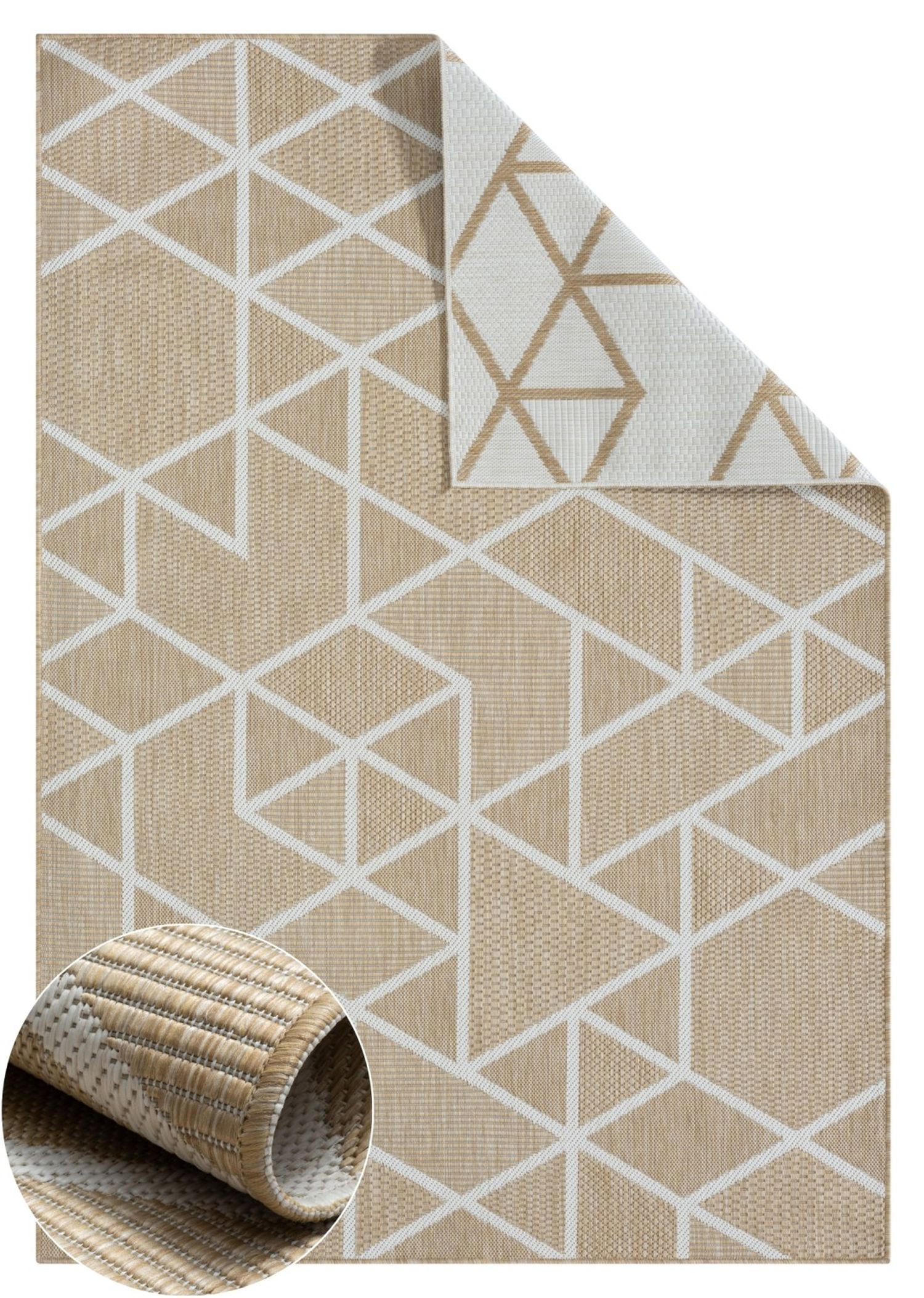 OUTDOORTEPPICH Flint Beige,Dunkelgrau,Sandfarben 100/160 cm - Beige, Textil (100/160cm) - My-Rug