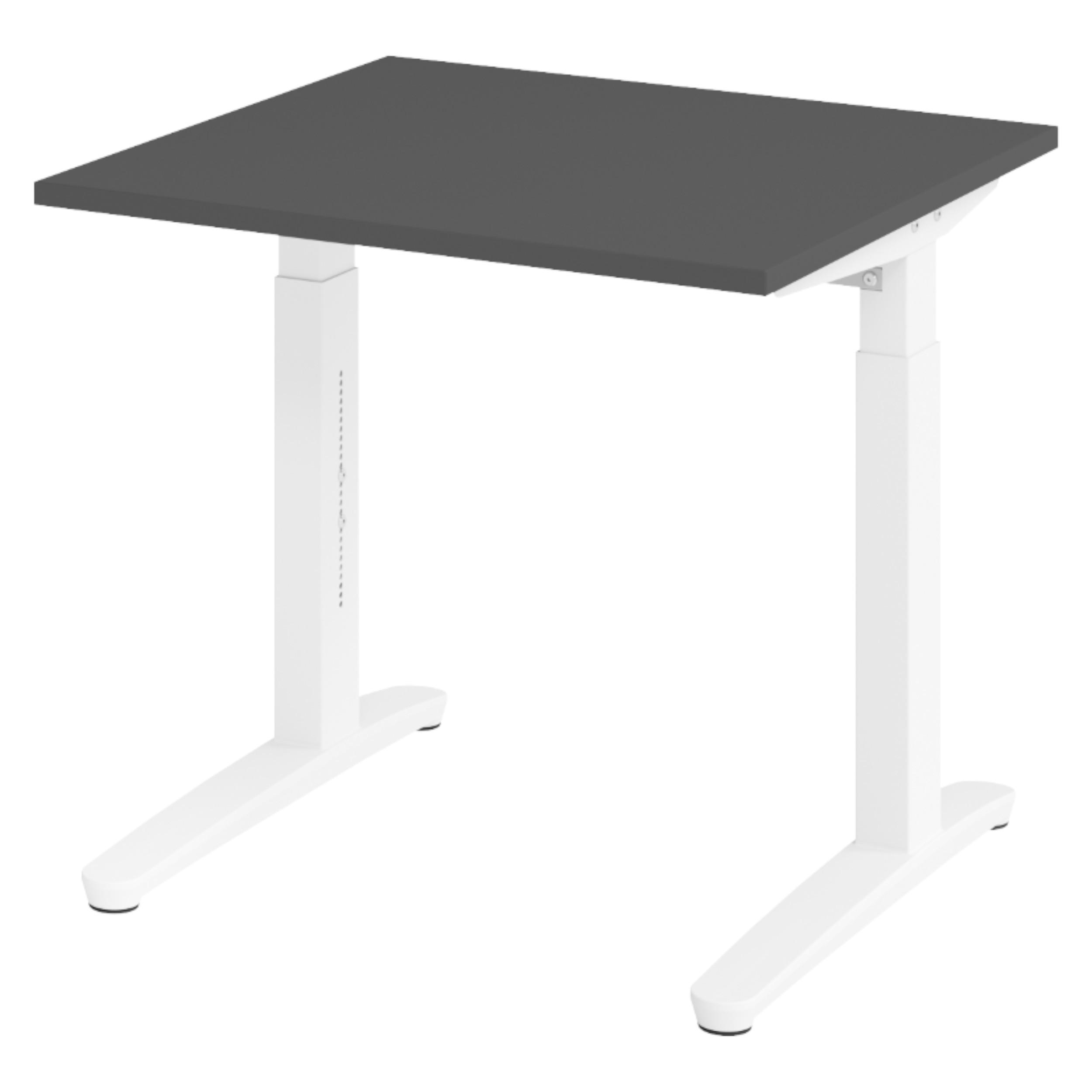 SCHREIBTISCH Serie-XB 80/80/74 cm in Graphitfarben/Weiß - Graphitfarben/Weiß, Holzwerkstoff (80/80/74cm) - bümö