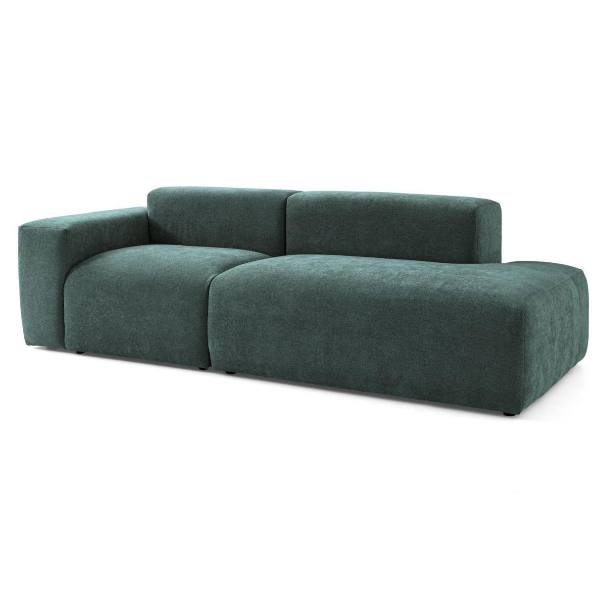 3-SITZER modulares Sofa HEAVEN SET 1 Rechts, Breite 255 cm Webstoff Dunkelgrün - Dunkelgrün/Schwarz, Holz/Kunststoff (102/71/255cm) - Muffo