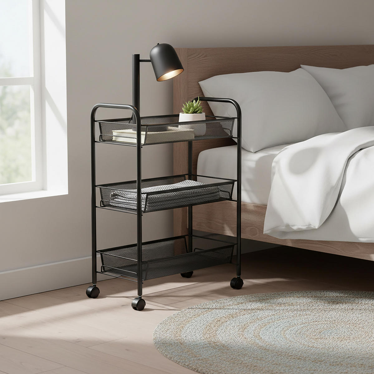 VOZÍK - černá, kov/plast (43.5/62.5/26cm) - Relaxdays