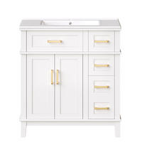 WASCHBECKENUNTERSCHRANK Keramik Soft-Close Stauraum Weiß - Weiß, Metall (76/86/46.5cm) - FLIEKS
