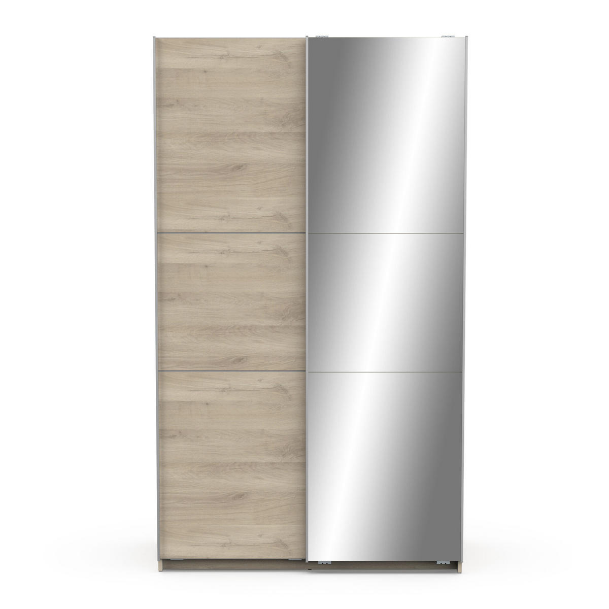 SCHRANK, 2 Schiebetüren mit Spiegel - GHOST - Eiche - 116,5 x 59,8 x 203 cm - Beige, Holz (59.8/203/116.5cm) - Demeyere