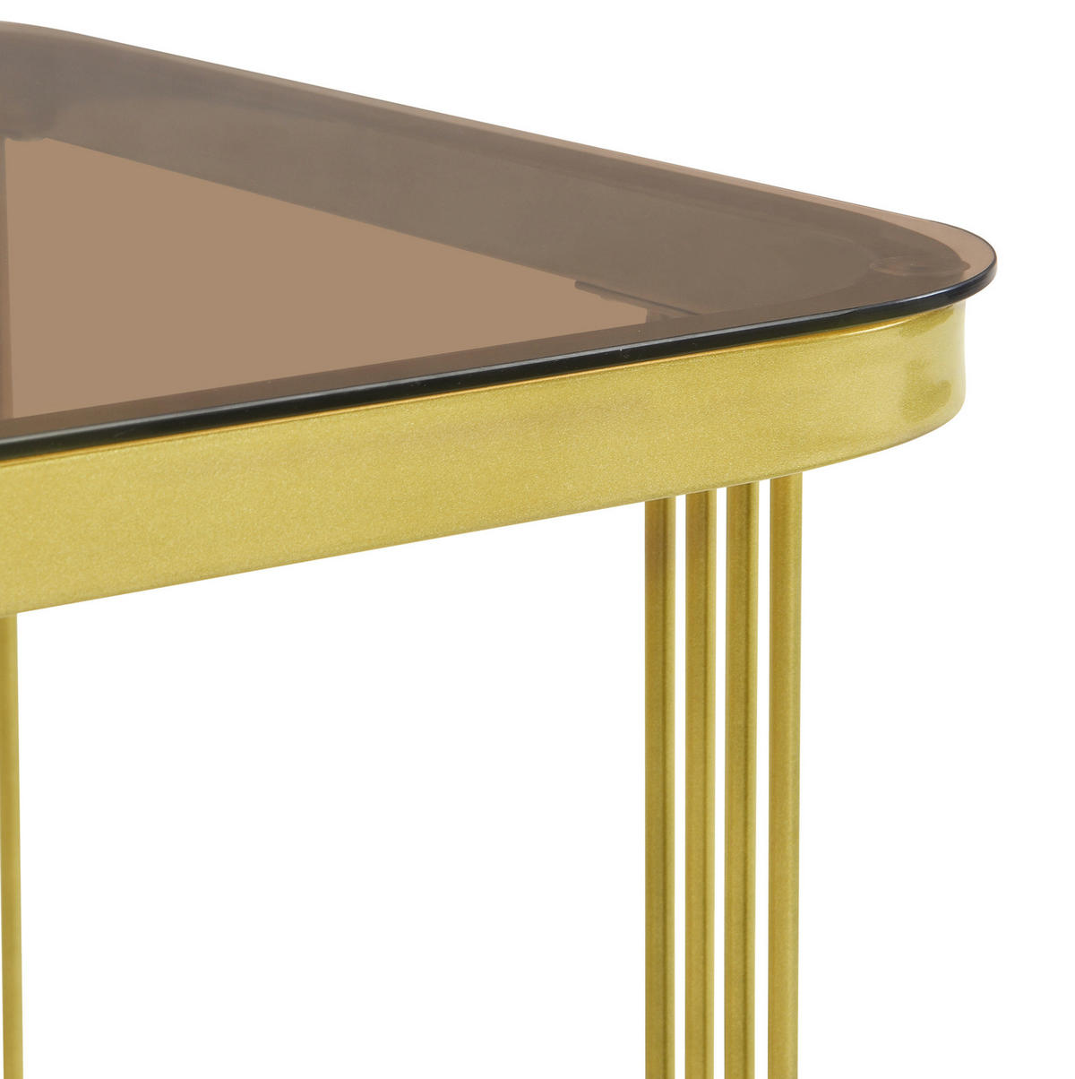 COUCHTISCH 60/60/44.5+50/50/34.5 cm in Weiß/Gold aus MDF mit Schublade - Weiß, Holzwerkstoff (60/60/45cm) - OKMYHOME