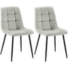 STUHL 2er Set Samt Grau - Schwarz/Grau, Textil/Metall (45/84/55cm) - CLP