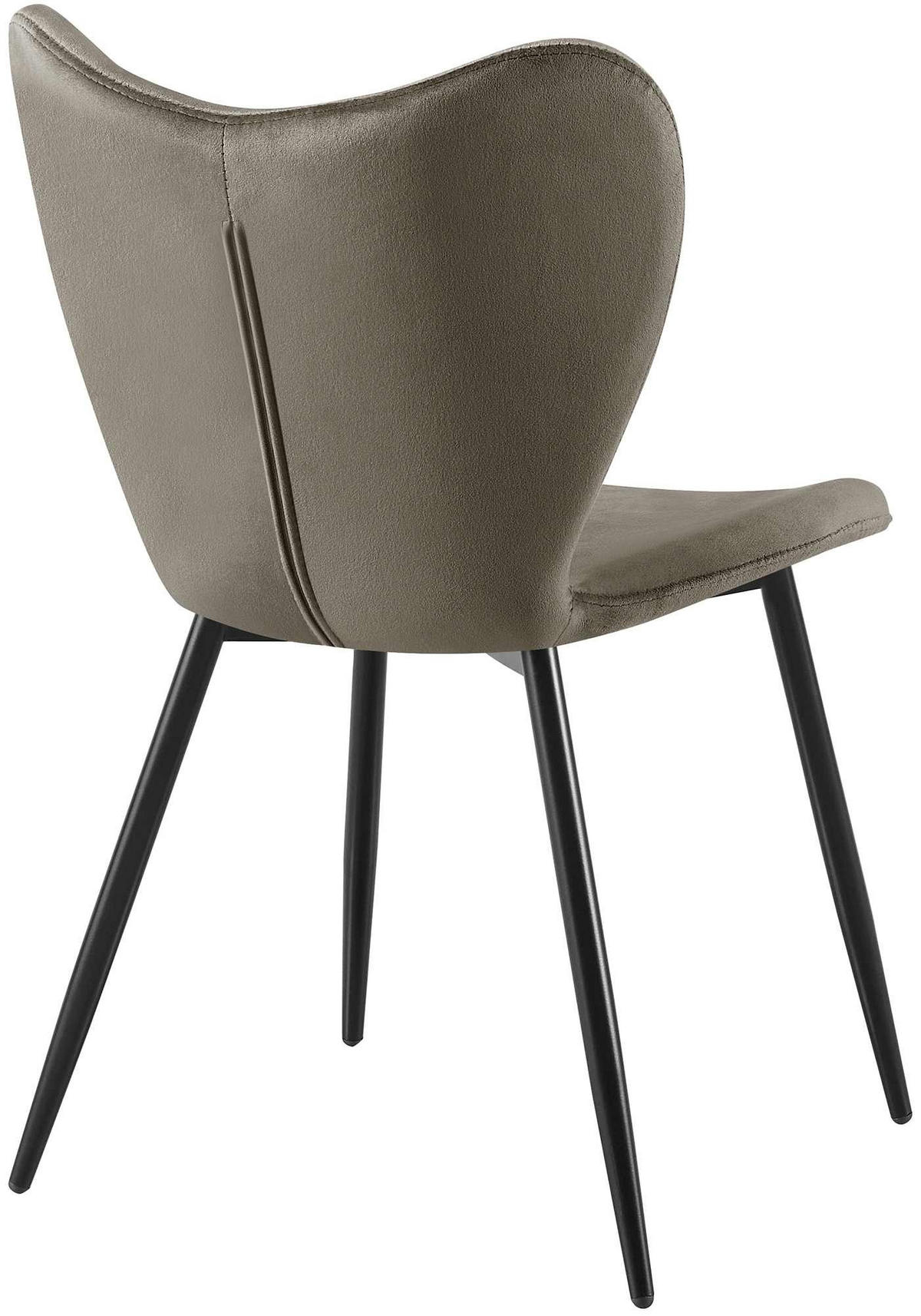 ESSZIMMERSTUHL Samt Anthrazit - Anthrazit/Schwarz, Textil/Metall (50/80/58cm) - CLP