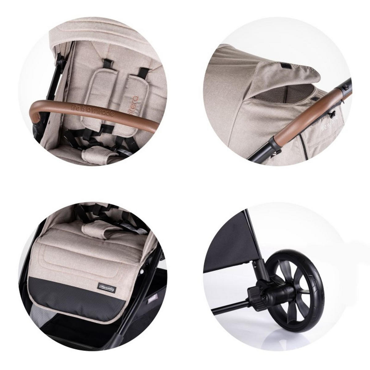 KINDERWAGEN Ultera beige klappbar Korb Federung Hinterradbremse Gurt - Beige, Metall (75/56/102cm) - Chipolino