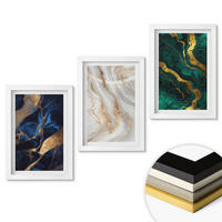 WANDBILDER 3er-Set - 20x30 cm Weißer Rahmen - Abstrakte blaugrüne Muster - Weiß, Kunststoff (20/30cm) - ArtPrintCave