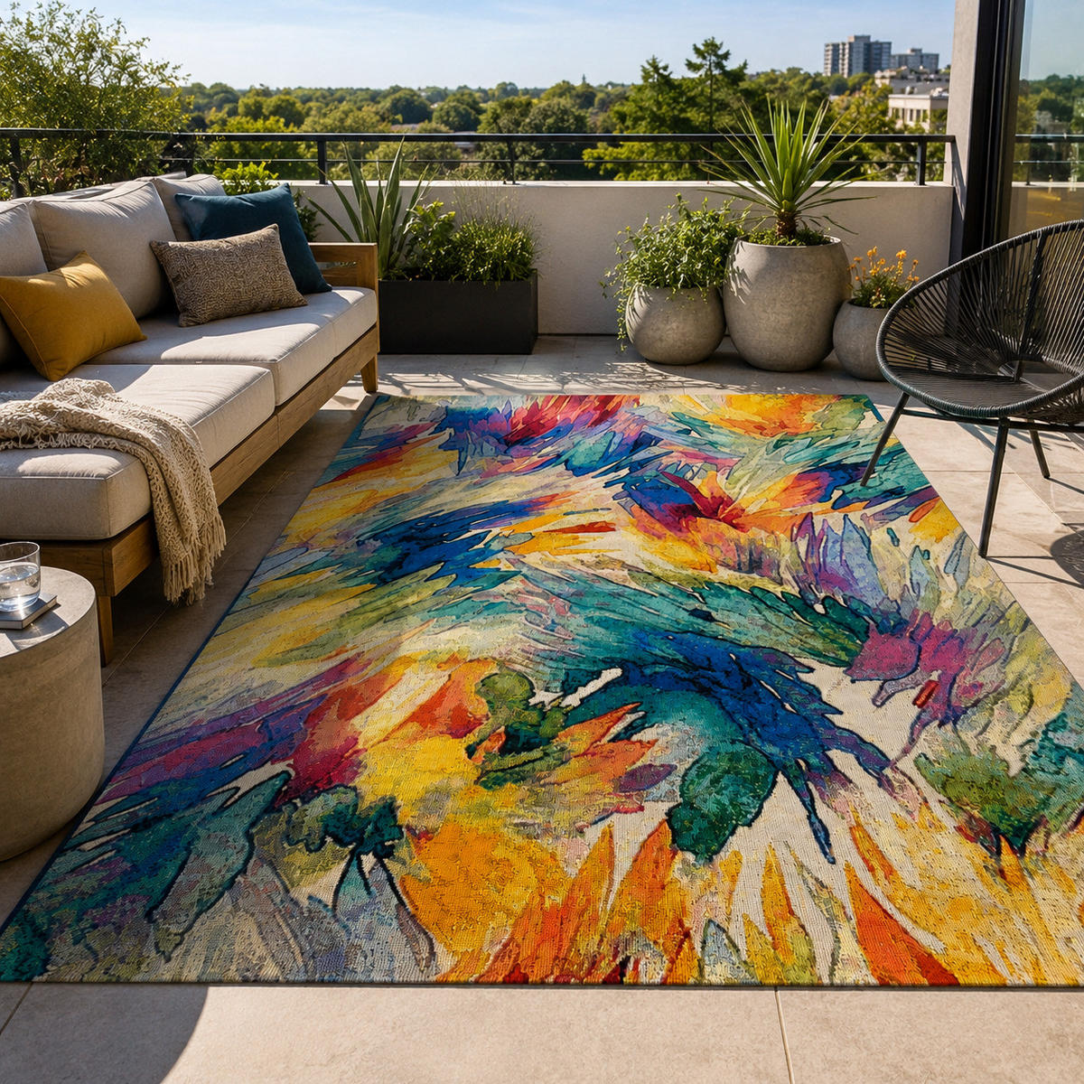 IN- & OUTDOOR TEPPICH FLORIDA - Blau, Textil (160/235cm) - Pergamon