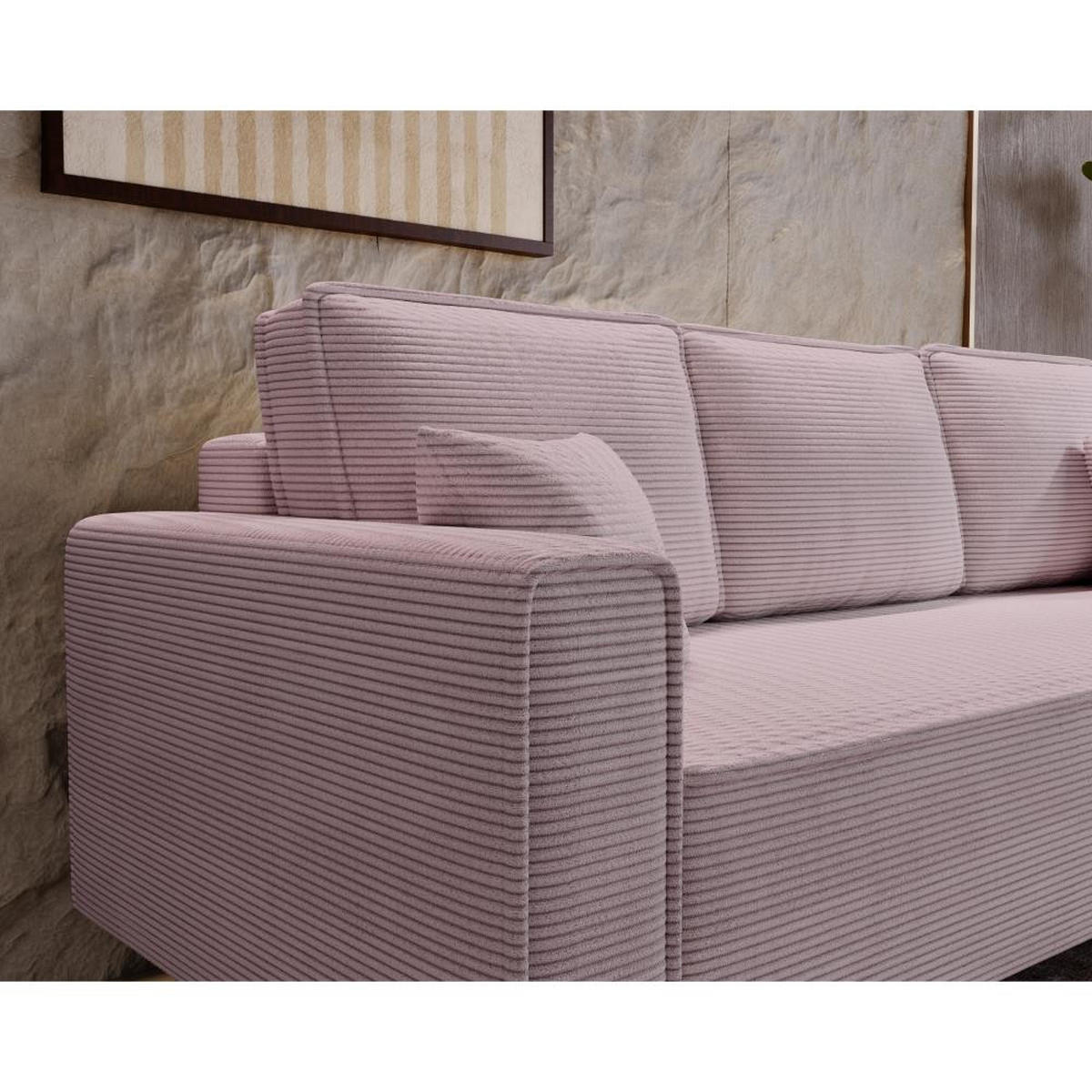 3-SITZER SOFA Monte mit Schlaffunktion rosa - Rosa, Textil (225/73/95cm) - Beautysofa