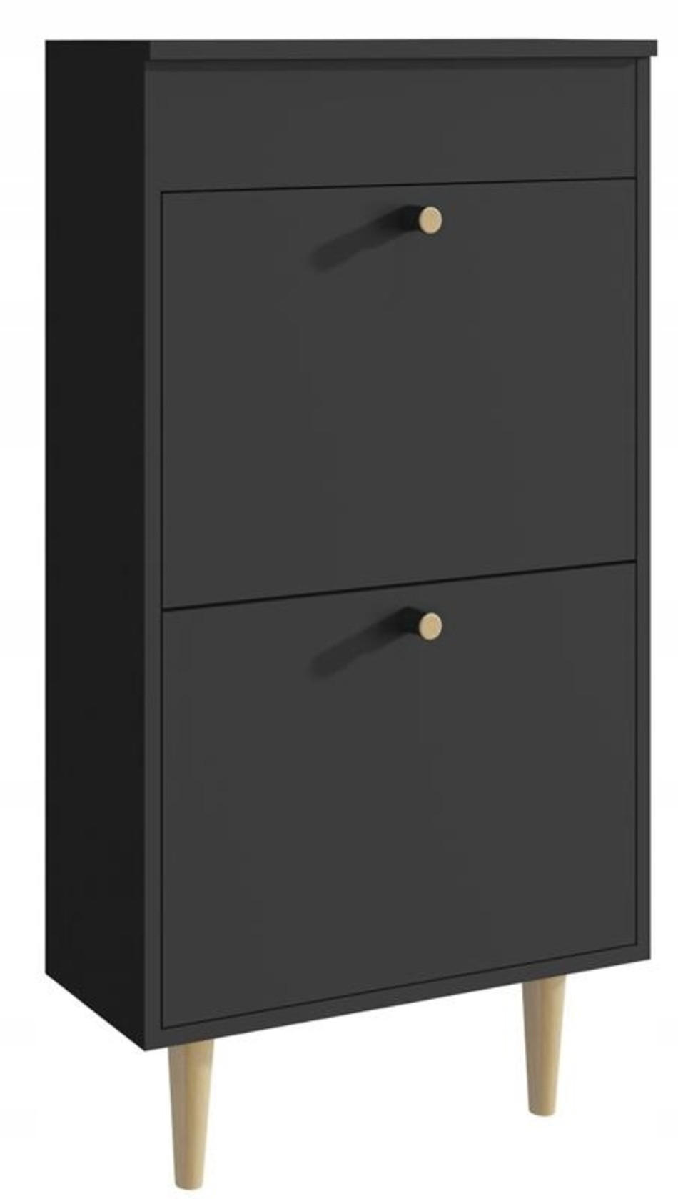 SCHUHSCHRANK Behamo 521 Schwarz 55/21/104 cm - Schwarz, Holzwerkstoff (55/104/21cm) - Matkam Möbel
