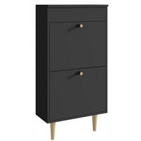 SCHUHSCHRANK Behamo 521 Schwarz 55/21/104 cm - Schwarz, Holzwerkstoff (55/104/21cm) - Matkam Möbel