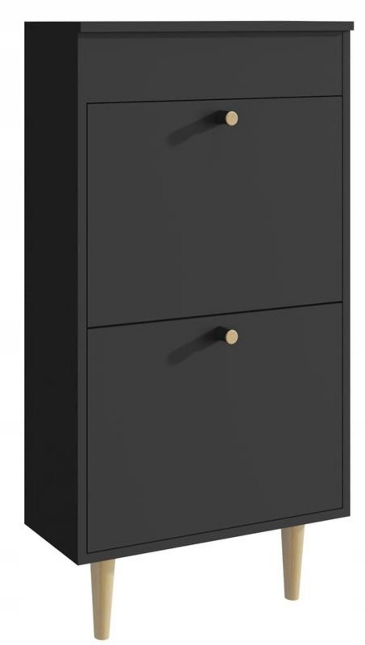 SCHUHSCHRANK Behamo 521 Schwarz 55/21/104 cm - Schwarz, Holzwerkstoff (55/104/21cm) - Matkam Möbel