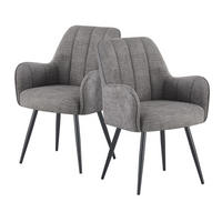 ESSZIMMERSTUHL THOMAS-BELA 2er-Set 4-Fuss-Gestell - Grau, Textil (58/87/62cm) - DUBI Möbel
