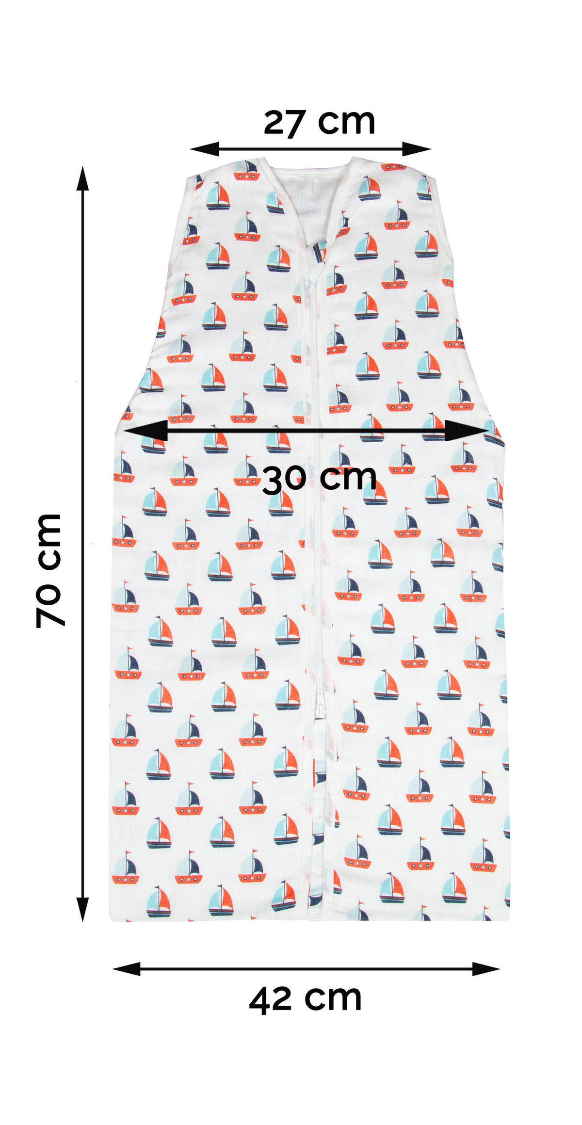 BABYSCHLAFSACK, 70 cm, 100% Baumwolle, bunt - Weiß, Textil (22/70cm) - Zollner