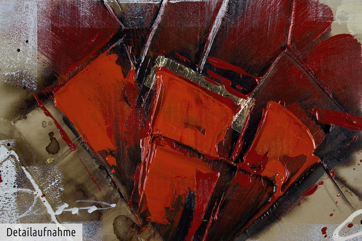 ÖLGEMÄLDE 100/50 cm - Rot, Holz/Textil (100/50cm) - KUNSTLOFT