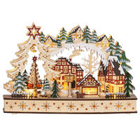 WEIHNACHTSDORF - Naturfarben, Holz (12/30/45cm) - HOMCOM