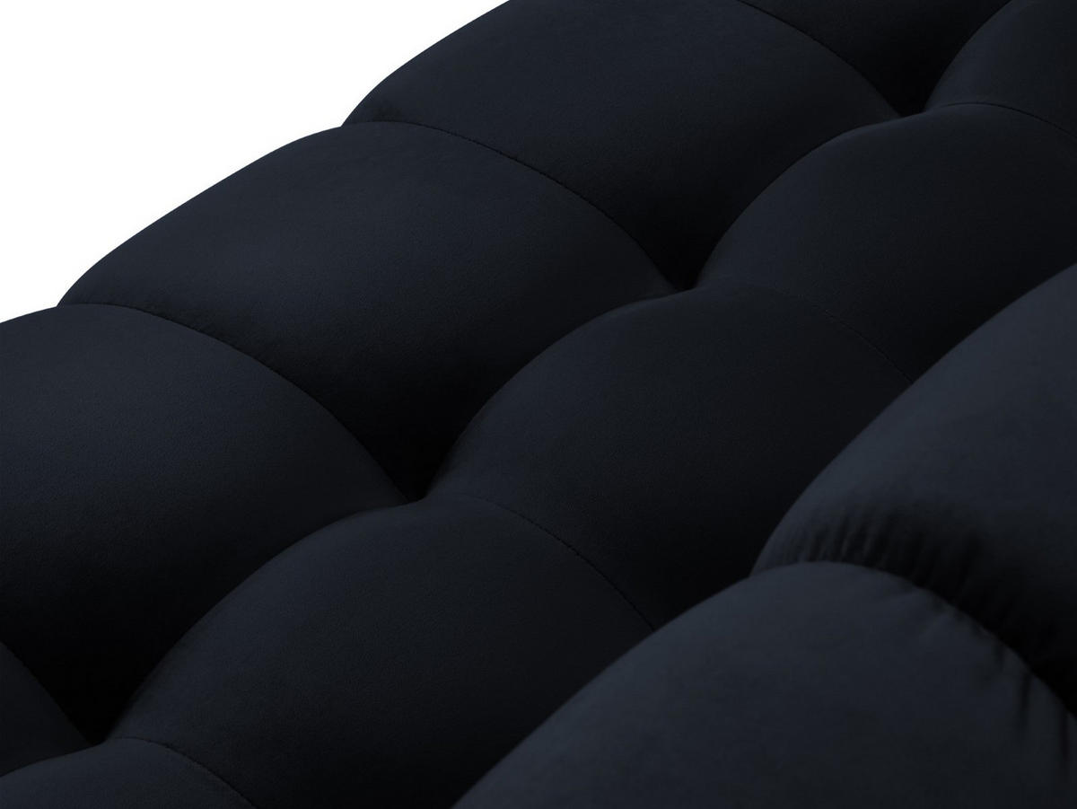 SOFA Mamaia aus Samt dunkelblau 3 Sitzplätze - Dunkelblau, Textil (92/75/177cm) - Micadoni
