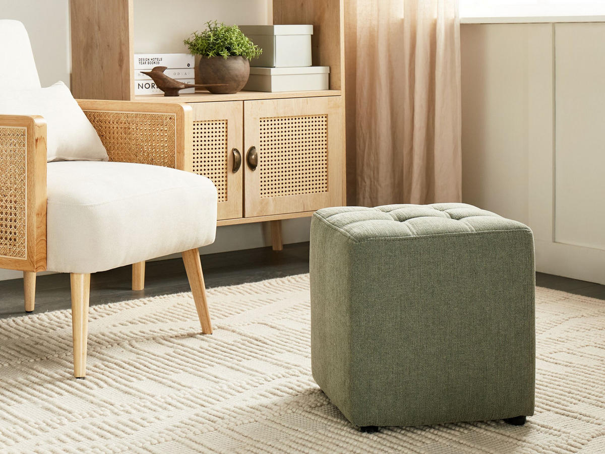 POUF textil verde Kansas - verde, material textil (38/39/38cm) - Beliani