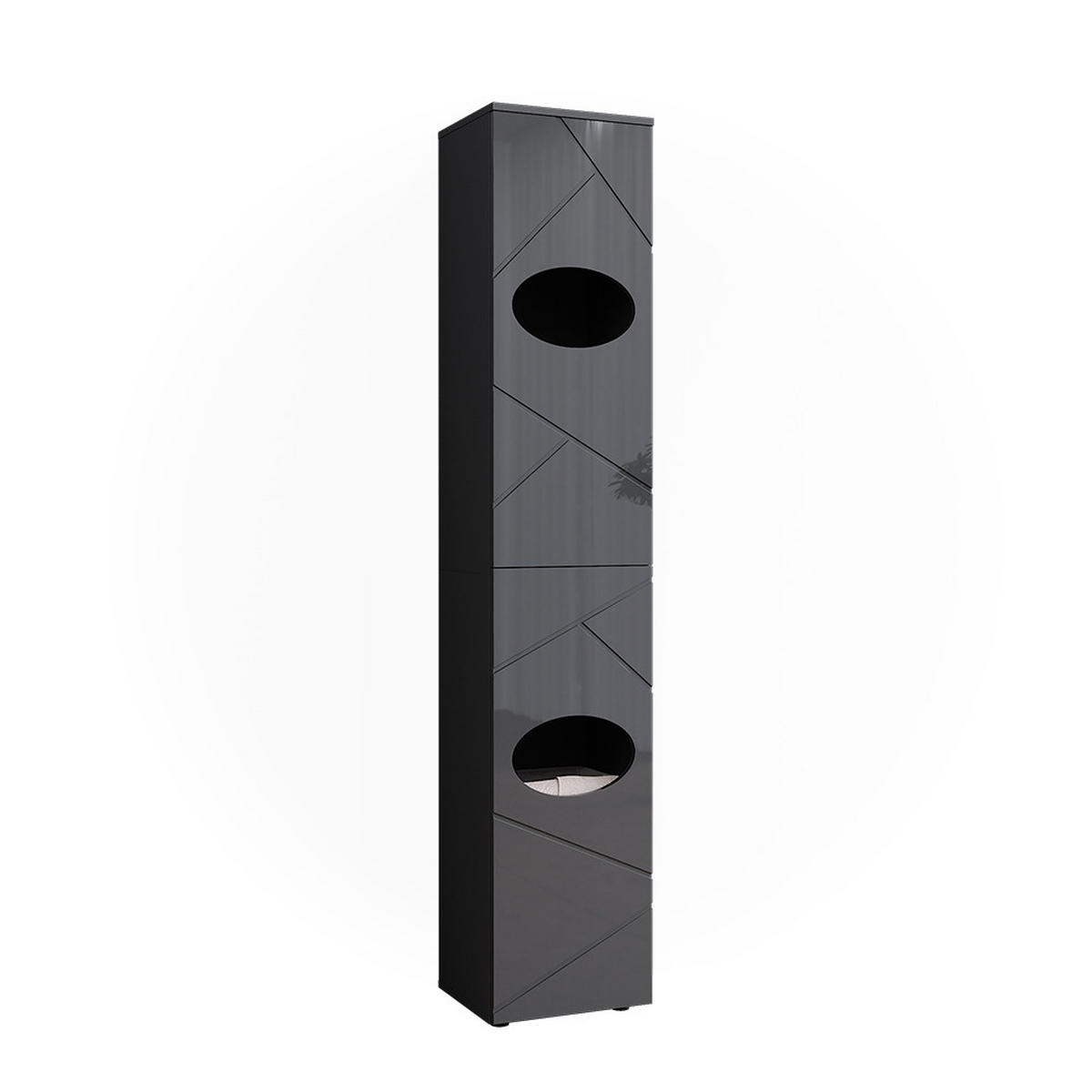 WÄSCHESCHRANK Irma Anthrazit 37.2 x 192 cm - Anthrazit, Holzwerkstoff (37.2/192/32cm) - Vicco