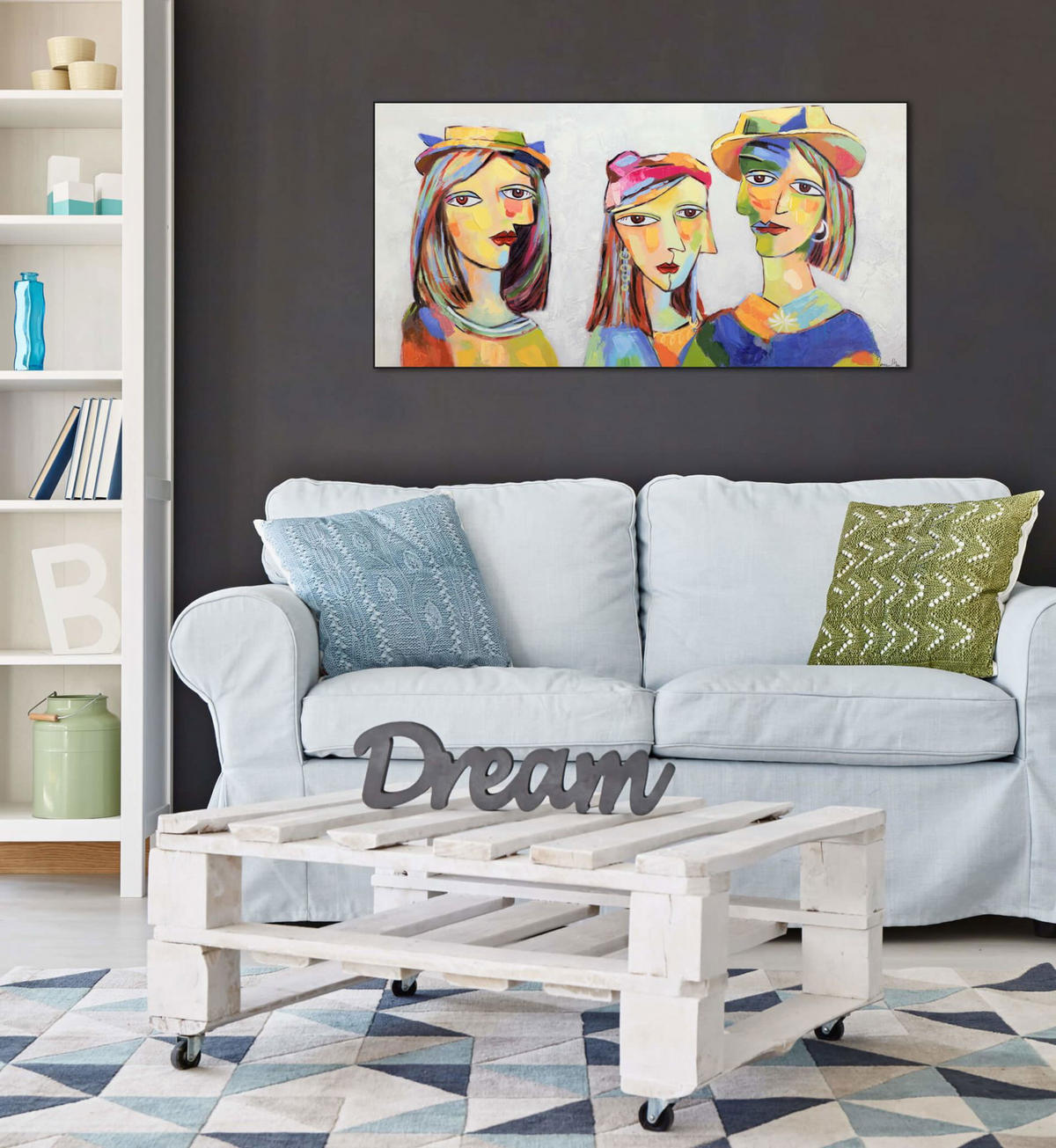 ACRYLBILD HANDGEMALT 120/60 cm - Multicolor, Holz/Textil (120/60cm) - KUNSTLOFT