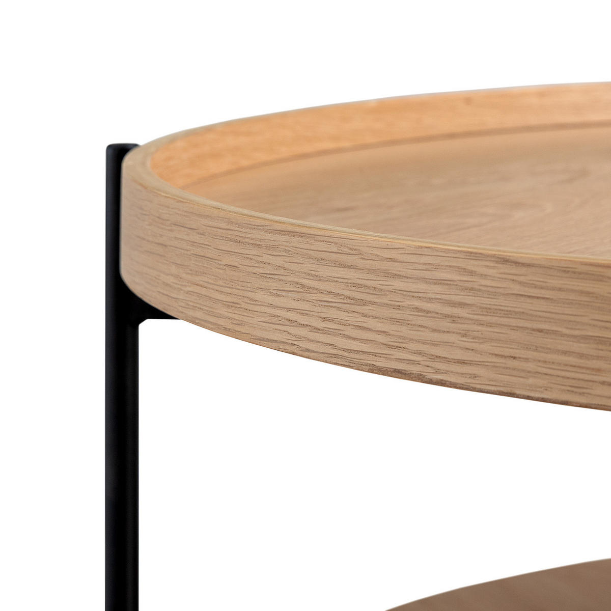 COUCHTISCH - MDF / Metall - Eichefarben, Holzwerkstoff/Metall (82/82/40cm) - home24