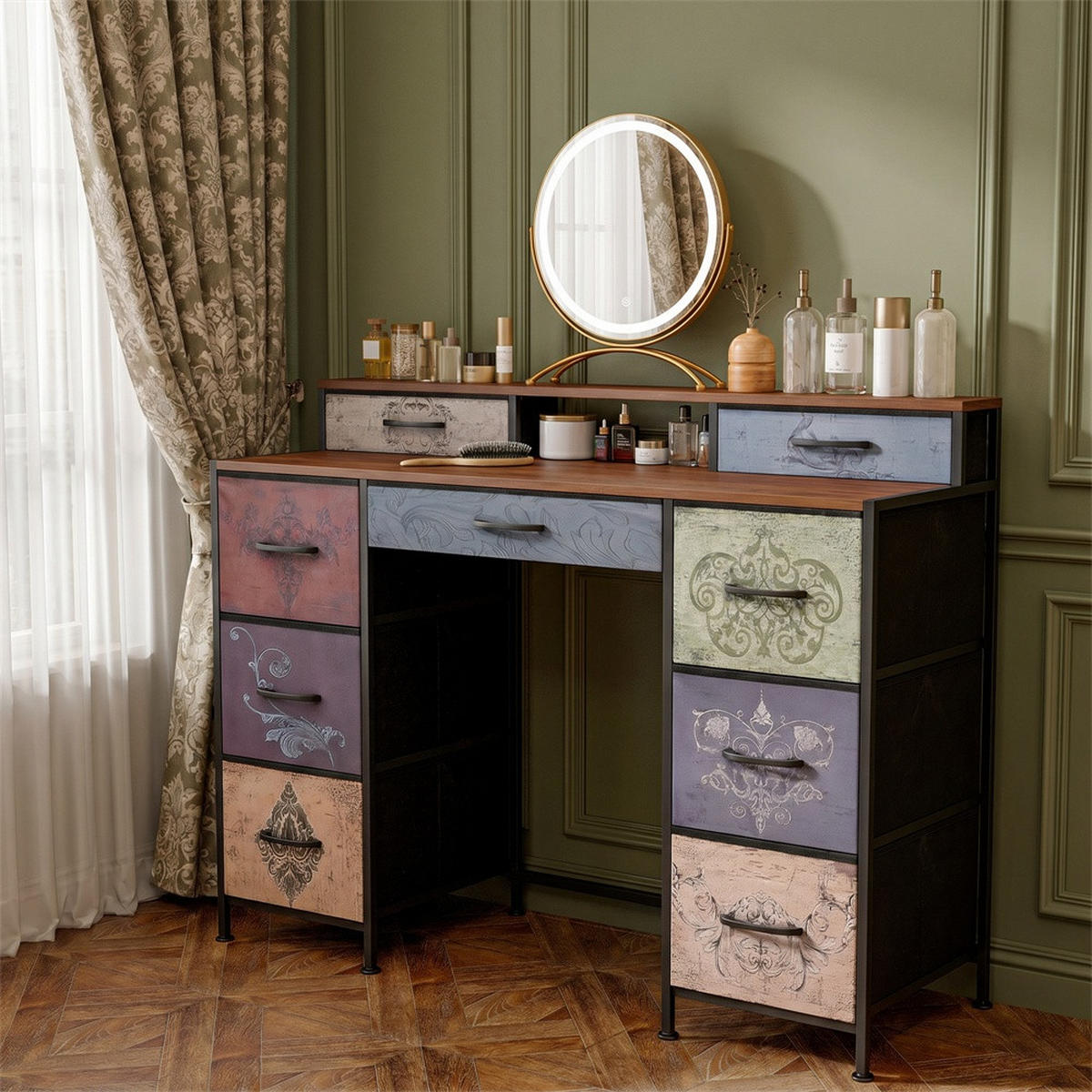 KOMMODE - Schlafzimmerkommode mit vielseitigem Regalsystem und großen Schubladen - Schubladenschrank - Multicolor, Holzwerkstoff (40/91.2/121cm) - DELFA