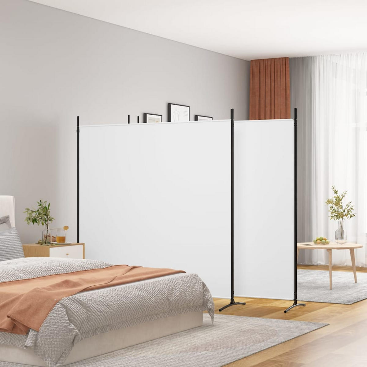 PARAVENT 4-teilig Weiss 698/180 Cm Stoff - Weiß, Textil (698/180/0.1cm) - vidaXL