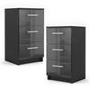 NACHTTISCH Schwarz Hochglanz 38 x 66 cm 2er Set - Schwarz Hochglanz/Schwarz, Holzwerkstoff (38/66/35cm) - Vicco