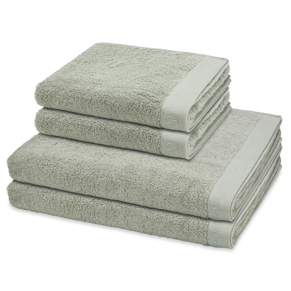 FROTTIERSET Doubleface Stripes 4-teilig - Grün, Textil (50/100cm) - Ross