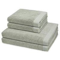 FROTTIERSET Doubleface Stripes 4-teilig - Grün, Textil (50/100cm) - Ross