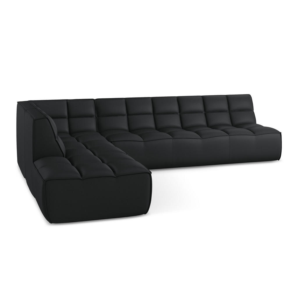 Thumbnail - Makamii Ecksofa, Schwarz, Leder, 4-Sitzer, Füllung: Schaumstoff, L-Form, 308x258 cm, Made in EU, Wohnzimmer, Sofas & Cou...