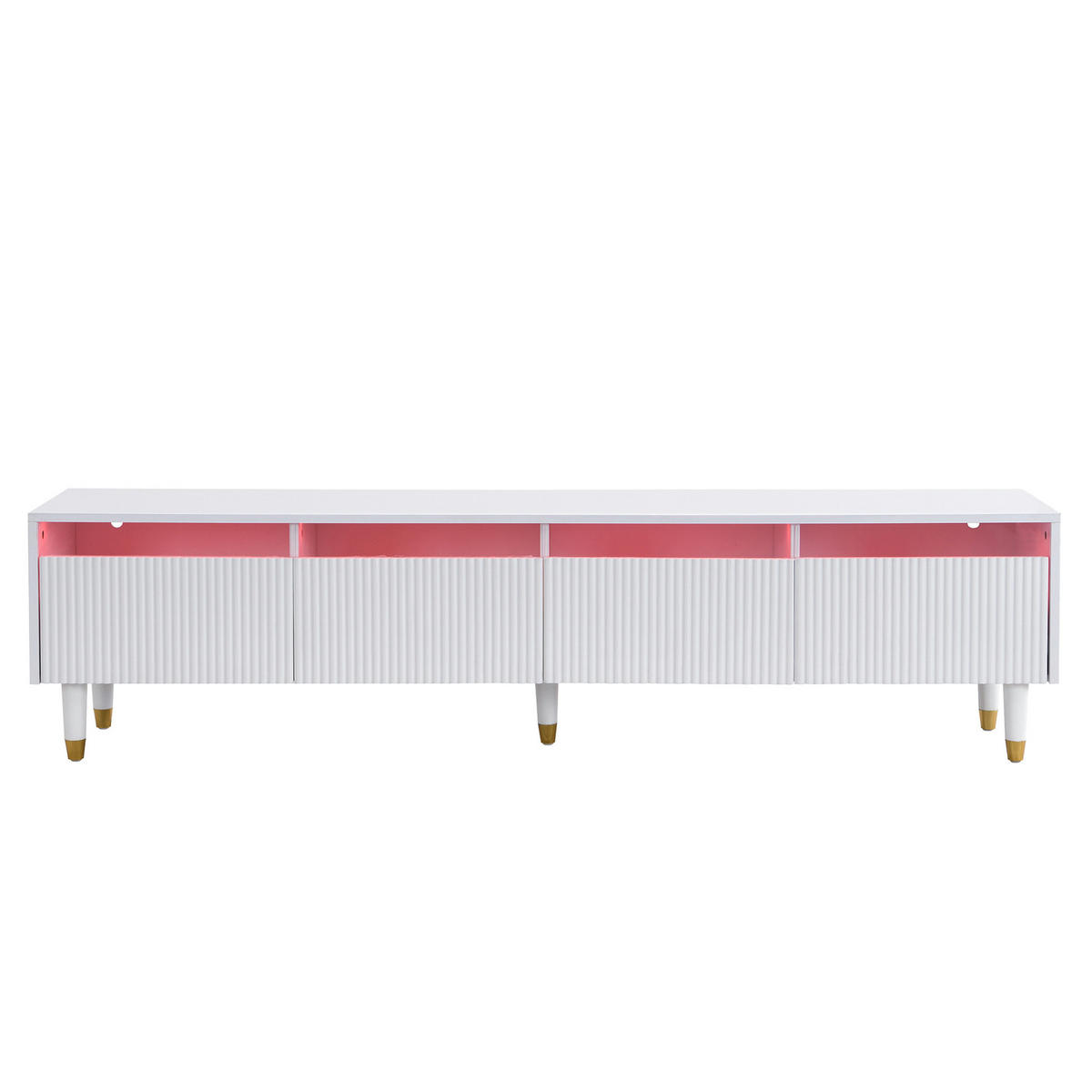 TV-LOWBOARD 178/35/45 cm mit 4 Schubladen und Kabeldurchlass in Weiß - Weiß, Holzwerkstoff (178/45/35cm) - BEAOK
