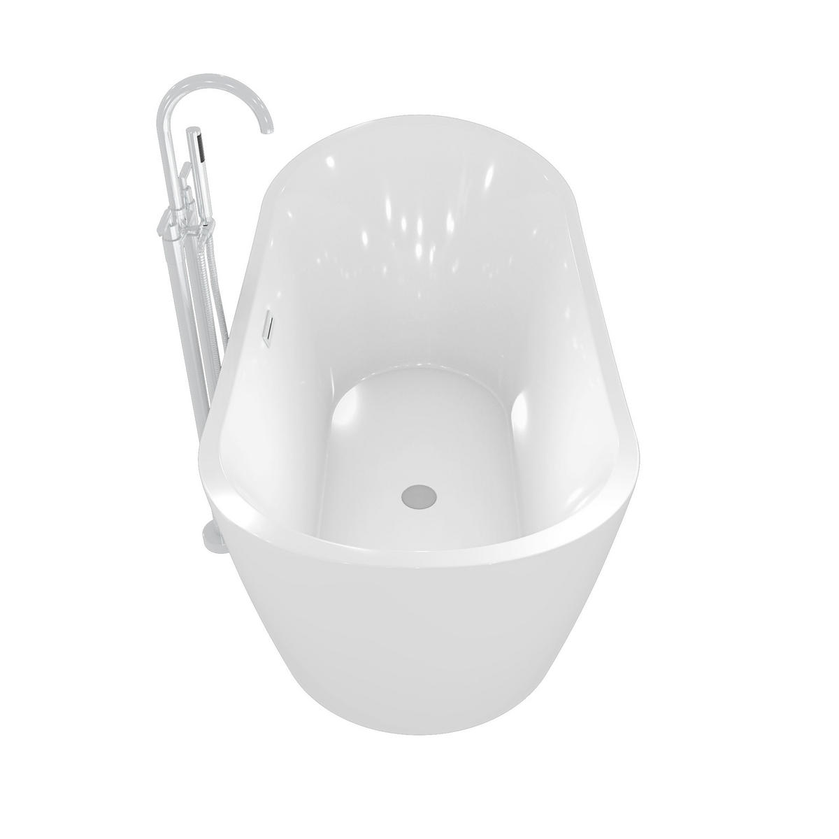FREISTEHENDE Badewanne Wanne F03 180x89cm mit Armatur AF03 - Weiß, Glas/Kunststoff (80/72/180cm) - AcquaVapore by Sandra Jentho