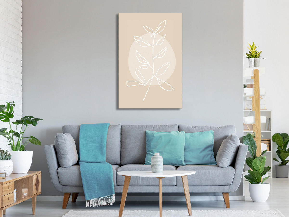 KUNSTDRUCK Beige 40/60 cm - Beige/Weiß, Textil (40/60cm) - KUNSTLOFT